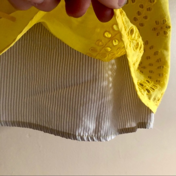 Iris Basic Yellow Eyelet Strapless Dress - Picture 6 of 9